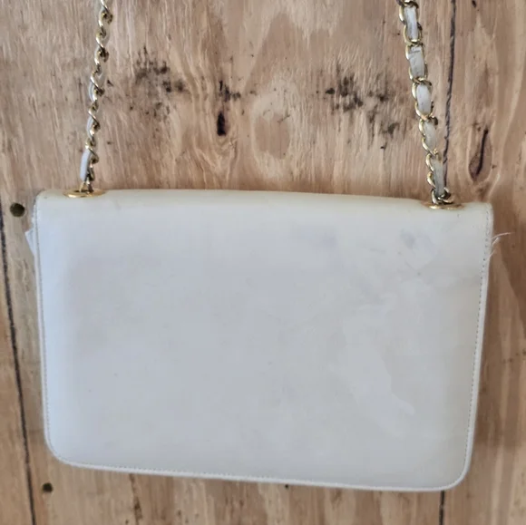 Chanel Leather Crossbody Bag Women 7x10 White Gold - Picture 10 of 15
